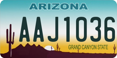 AZ license plate AAJ1036