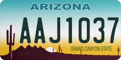 AZ license plate AAJ1037