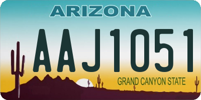 AZ license plate AAJ1051