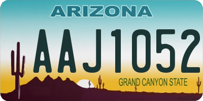 AZ license plate AAJ1052