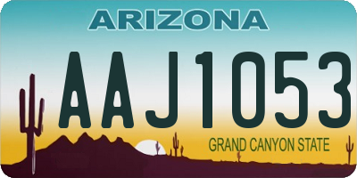 AZ license plate AAJ1053