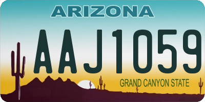 AZ license plate AAJ1059
