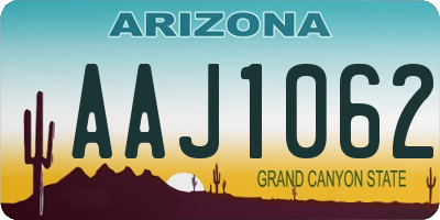 AZ license plate AAJ1062