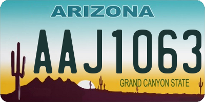 AZ license plate AAJ1063