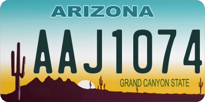 AZ license plate AAJ1074