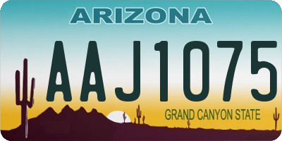 AZ license plate AAJ1075