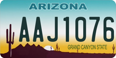 AZ license plate AAJ1076