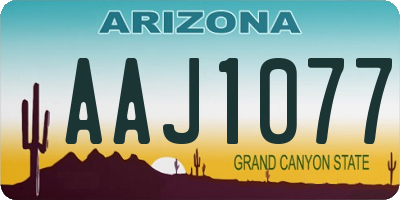 AZ license plate AAJ1077