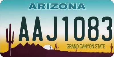 AZ license plate AAJ1083