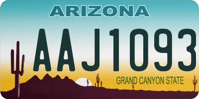AZ license plate AAJ1093