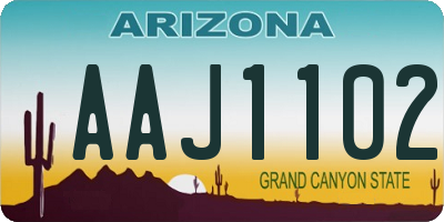 AZ license plate AAJ1102