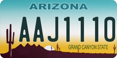 AZ license plate AAJ1110