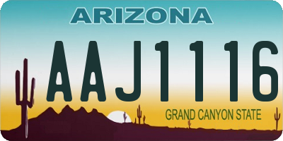 AZ license plate AAJ1116