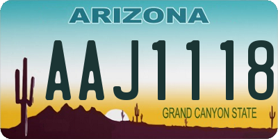 AZ license plate AAJ1118
