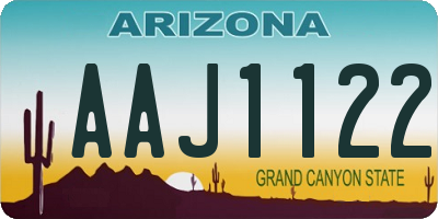 AZ license plate AAJ1122