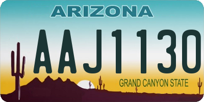 AZ license plate AAJ1130