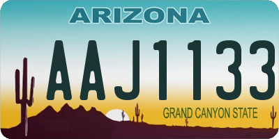 AZ license plate AAJ1133