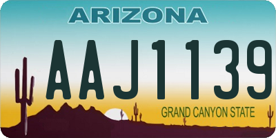AZ license plate AAJ1139