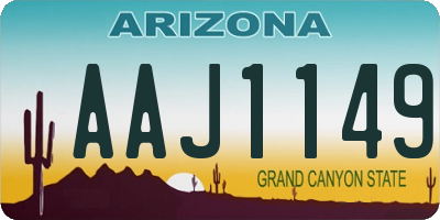 AZ license plate AAJ1149