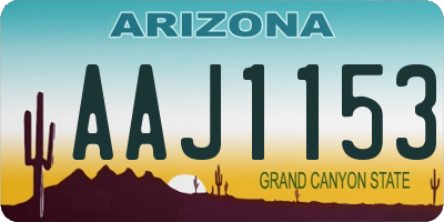 AZ license plate AAJ1153
