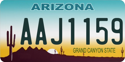 AZ license plate AAJ1159