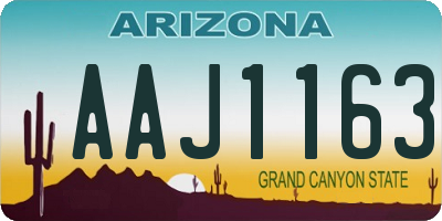 AZ license plate AAJ1163