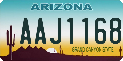 AZ license plate AAJ1168