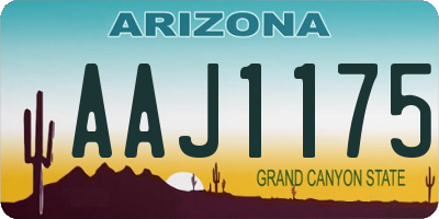 AZ license plate AAJ1175