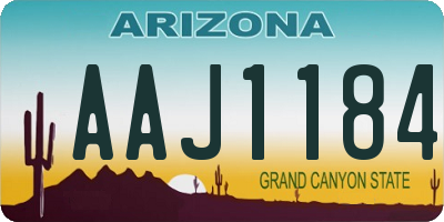 AZ license plate AAJ1184