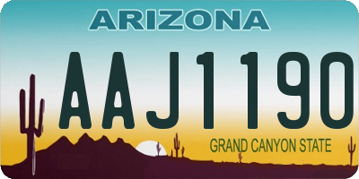 AZ license plate AAJ1190