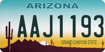 AZ license plate AAJ1193