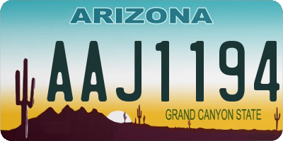 AZ license plate AAJ1194