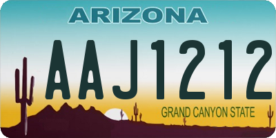 AZ license plate AAJ1212