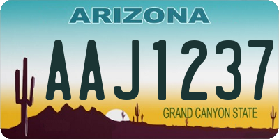 AZ license plate AAJ1237