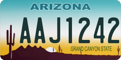 AZ license plate AAJ1242