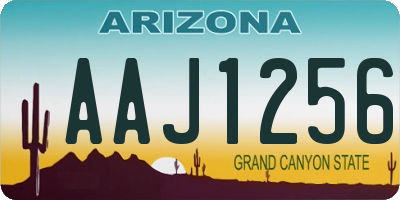 AZ license plate AAJ1256