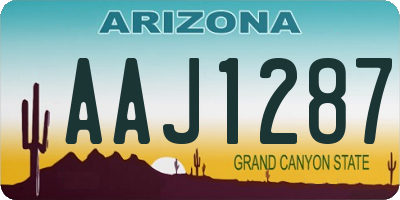 AZ license plate AAJ1287