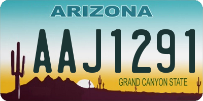 AZ license plate AAJ1291