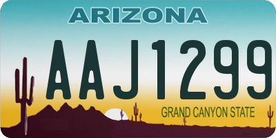 AZ license plate AAJ1299
