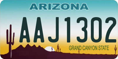 AZ license plate AAJ1302