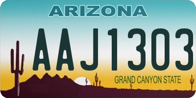 AZ license plate AAJ1303