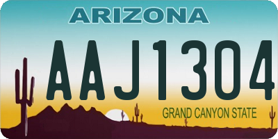 AZ license plate AAJ1304