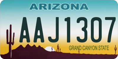 AZ license plate AAJ1307