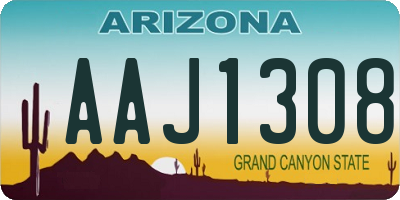 AZ license plate AAJ1308