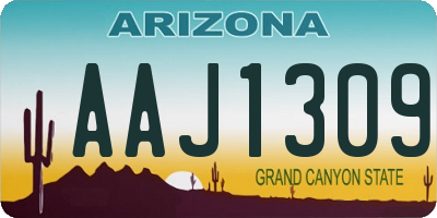 AZ license plate AAJ1309