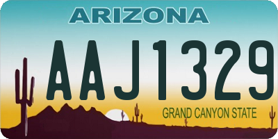 AZ license plate AAJ1329