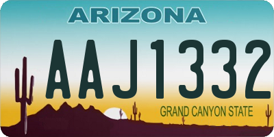 AZ license plate AAJ1332