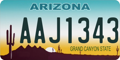 AZ license plate AAJ1343