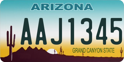 AZ license plate AAJ1345