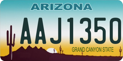 AZ license plate AAJ1350